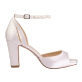 Photograph: Perfect Bridal Charlie Dyeable Ivory Satin Block Heel Platform Sandals with Keshi Pearl Strap (ST10)