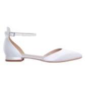Photograph: Perfect Bridal Chrissy Dyeable Ivory Satin Crystal Ankle Strap Flats (Wide Fit)