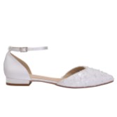 Photograph: Perfect Bridal Hayley Ivory Satin Embellished Ankle Strap Flats