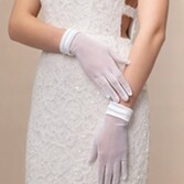 Photograph: Perfect Bridal Ivory Short Tulle Gloves with Satin Cuff