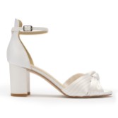 Photograph: Perfect Bridal Lucinda Ivory Satin Knotted Block Heel Sandals