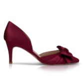 Photograph: Perfect Bridal Margo Berry Satin Mid Heel Bow Court Shoes