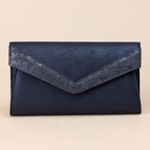Fotograf: Perfect Bridal Mollie – Clutch in Marineblau mit Schlangenleder-Akzenten