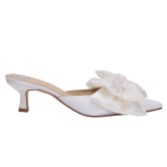 Photograph: Perfect Bridal Priya Ivory Satin Kitten Heel Mules with Oversized Bow