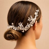 Photograph: Perfect Bridal Silver Crystal and Pearl Bridal Hair Vine