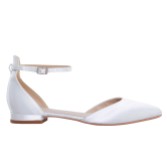 Photograph: Perfect Bridal Tilly Dyeable Ivory Satin Ankle Strap Flats