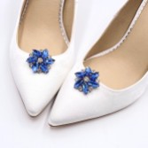 Photograph: Petal Sapphire Crystal Flower Shoe Clips