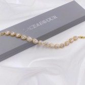 Fotografia: Pulseira de casamento Hampton com zircónia cúbica em forma de lágrima (dourada)