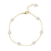 Fotografia: Pulseira Evie Gold com corrente de pérolas delicadas