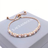 Fotografía: Pulsera de boda Charlee Chic con circonitas (oro rosa)