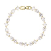 Fotografía: Pulsera de boda Connaught Dainty con circonitas (dorado)