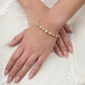 Fotografía: Pulsera de boda de paladio con circonitas (dorado)