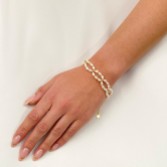 Fotografía: Pulsera nupcial Tuliana con perlas de agua dulce (dorado)