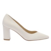 Photograph: Rachel Simpson Celine Off White Leather Block Heel Court Shoes
