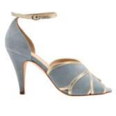 Fotograf: Rachel Simpson Mary Blau Wildleder Vintage inspiriert Peep Toe Sandalen