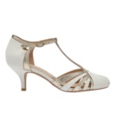 Photograph: Rachel Simpson Rosie Ivory Suede Vintage Mid Heel T-Bar Shoes