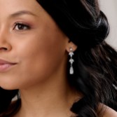 Photograph: Radiance Silver Long Cubic Zirconia Drop Earrings 