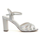 Photograph: Rainbow Club Blake Dyeable Ivory Satin Block Heel Strappy Sandals