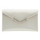 Fotografia: Rainbow Club Bolsa tipo clutch em cetim marfim tingível Nova com detalhes em cristal