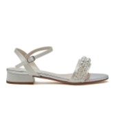 Photograph: Rainbow Club Kendall Ivory Satin Pearl Flat Bridal Sandals