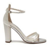 Fotografia: Rainbow Club Lena - Sandali con cinturino alla caviglia in raso avorio colorato con perle e tacco a blocco