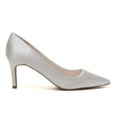 Photograph: Rainbow Club Morgan II Dyeable Ivory Satin Mid Heel Pointed Court Shoes