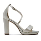 Photograph: Rainbow Club Nivana Dyeable Ivory Satin Block Heel Platform Sandals