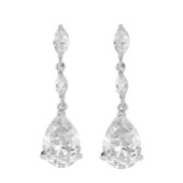 Photograph: Regalia Crystal Drop Cubic Zirconia Wedding Earrings