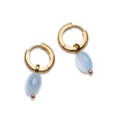 Photograph: Sarah Alexander Baja Aquamarine Drop Gold Hoop Earrings