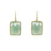Photograph: Sarah Alexander Mesmerise Green Aventurine Square Drop Earrings