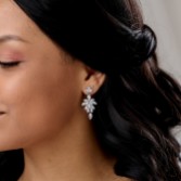 Photograph: Savoy Sparkling Crystal Leaf Drop Earrings