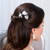 Fotografia: Set di 3 spille per capelli floreali in perle e zaffiro chiaro Tiffany