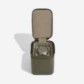Fotografía: Stackers Estuche de viaje con cremallera para relojes, color verde oliva