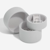 Photograph: Stackers Pebble Grey Bedside Table Jewellery Box Pod