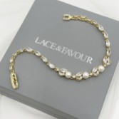 Photograph: Tamara Gold Cubic Zirconia and Pearl Wedding Bracelet