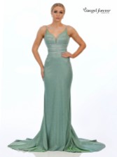 Fotografia: Angel Forever Vestido de baile com cauda de peixe em tecido brilhante e detalhes em strass (menta)