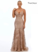 Fotografía: Angel Forever Vestido de fiesta ajustado con encaje brillante (oro rosa)