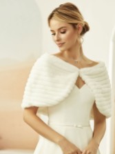 Photograph: Bianco Ivory Faux Fur Wedding Cape E329