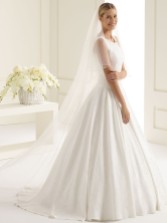 Photograph: Bianco Ivory Two Tier Swarovski Crystal Chapel Veil with Corded Edge S221
