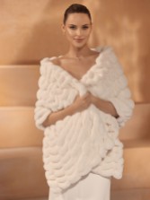 Photograph: Bianco Ivory Wide Faux Fur Shawl E444