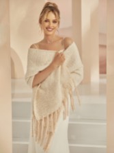Photograph: Bianco Knitted Wedding Shawl with Tassels E382