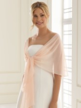 Fotografia: Bianco Pale Peach Chiffon Wedding Wrap E13