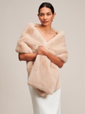 Photograph: Helen Moore Beige Long Faux Fur Stole