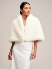 Photograph: Helen Moore Ivory Faux Fur Short Bridal Cape