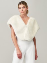 Photograph: Helen Moore Ivory Vintage Faux Fur Bridal Shawl