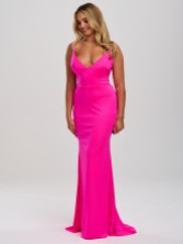 Fotograf: Linzi Jay V-Ausschnitt Stretch Satin Korsett Ballkleid mit Schleppe