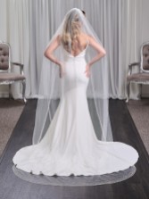 Photograph: Manhattan Ivory Single Tier Long Pearl and Crystal Embellished Veil
