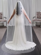Photograph: Marlow Single Tier Italian Tulle Scattered Pearl Veil