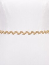 Photograph: Perfect Bridal Ceinture de mariée fine et délicate, ornée de strass et de feuilles d'or