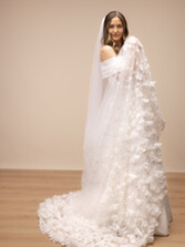 Photograph: Perfect Bridal Ivory 3D Floral Cathedral Length Veil